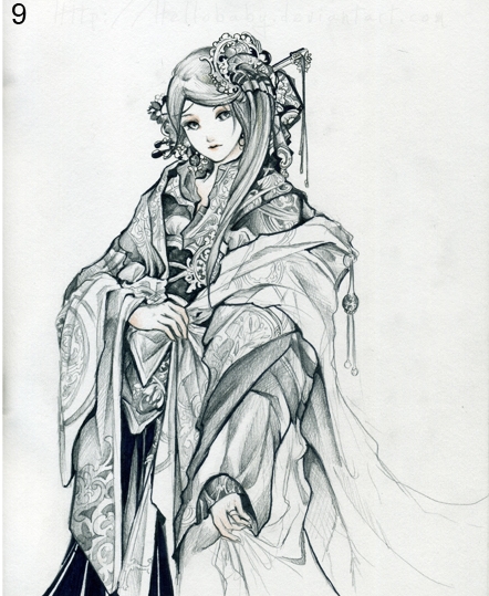 442x539 Step By Step Drawing Of Ghost - Ghost Sketch Images