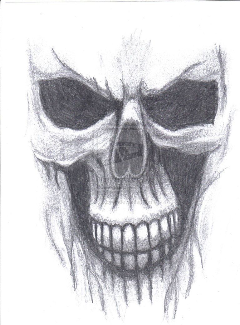 769x1040 Skull Drawings Ghost Skull By ~duskeyes Tattoo - Ghost Sketch Images