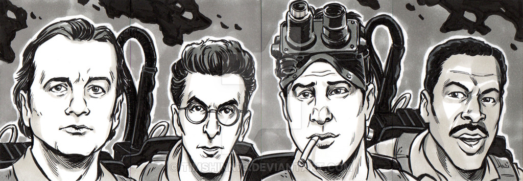 1024x354 Ghostbusters Sketch Cards By Timshinn73 - Ghostbusters Sketch