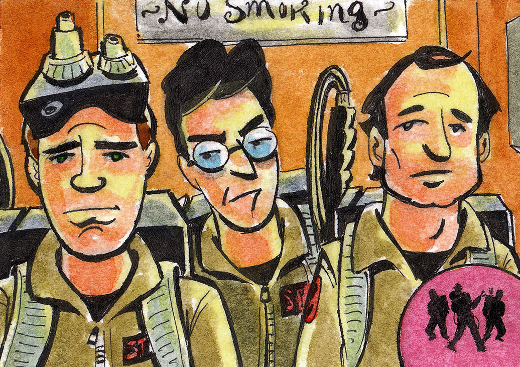 1036x731 More Cryptozoic Ghostbusters Sketch Cards Jeremy R. Scott - Ghostbusters Sketch