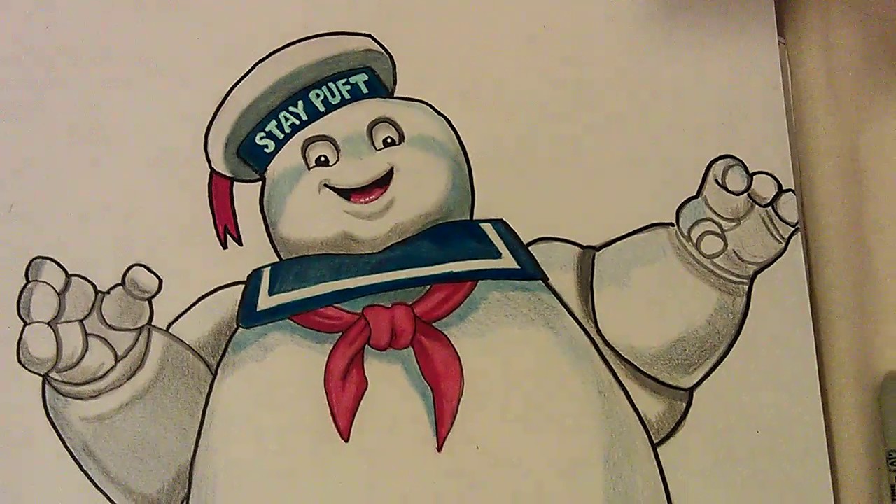 1280x720 My Drawing Of Stay Puft Marshmallow Man . (From Ghostbusters - Ghostbusters Sketch