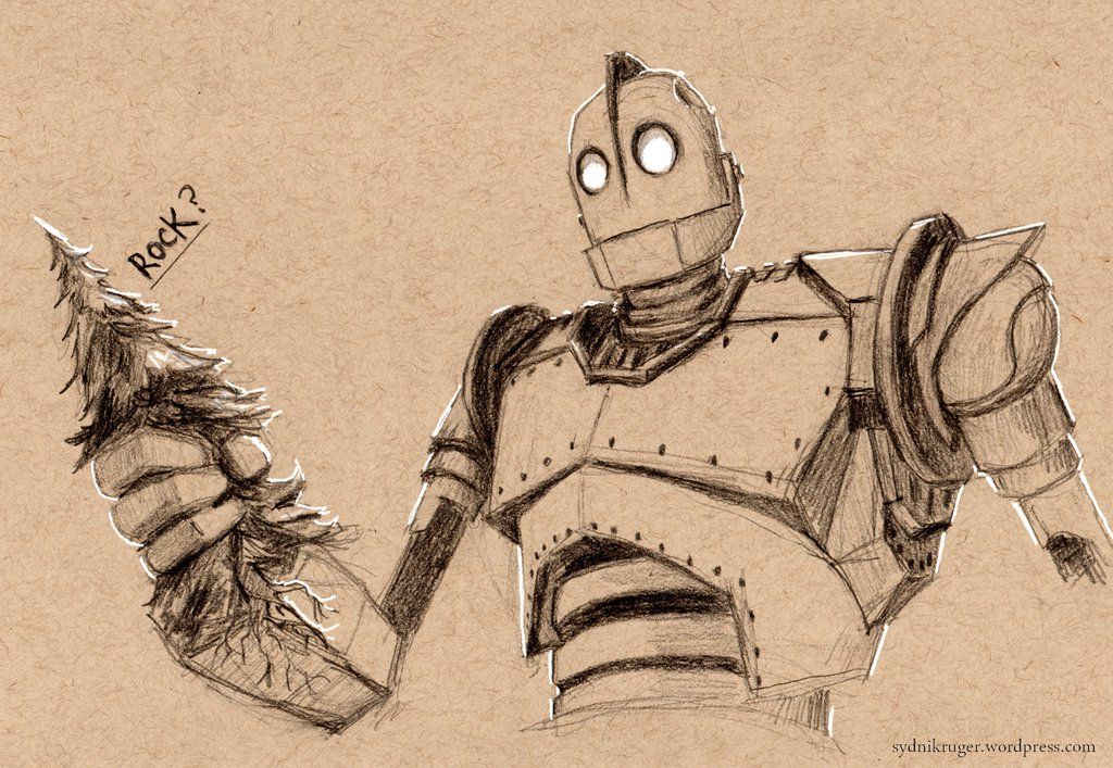 1024x707 Iron Giant Sketch By On @ The - Giant Sketch
