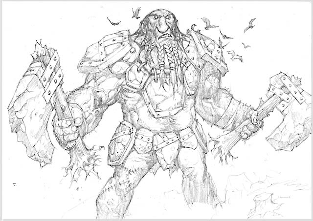 640x453 Morningtide Sketches Magic The Gathering - Giant Sketch