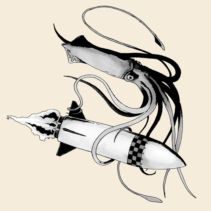 894x894 Rocket Vs. Giant Squid By Rustycage666 - Giant Squid Sketch