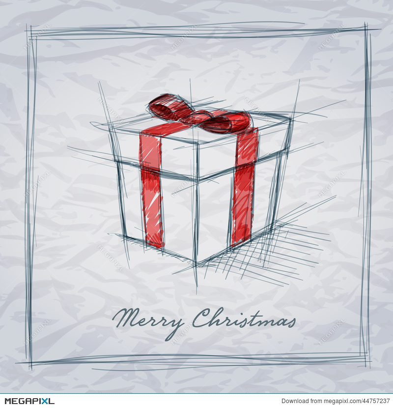 800x830 Gift Box Sketch Illustration 44757237 - Gift Box Sketch