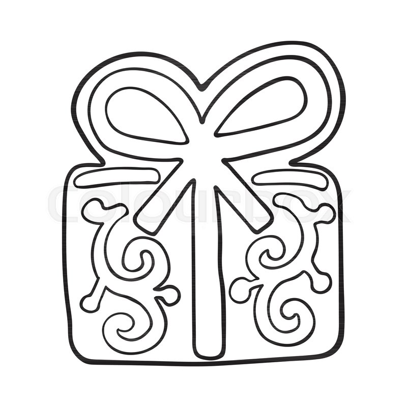 800x800 Glazed Present, Gift Box Shaped Homemade Christmas Gingerbread - Gift Box Sketch
