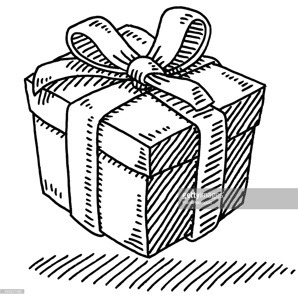1024x1024 Drawn Box Gift - Gift Box Sketch