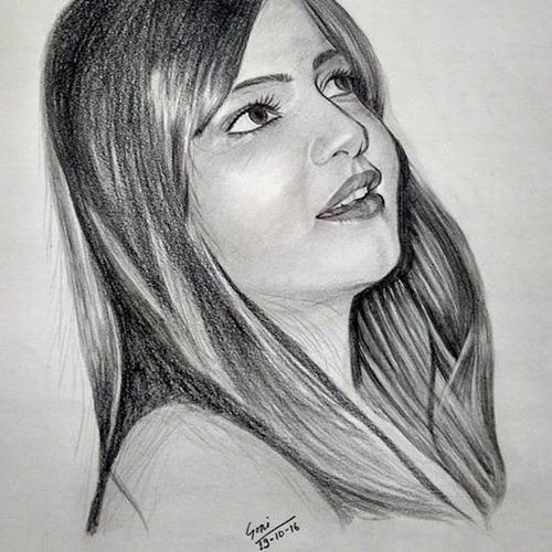500x500 Gift The Realistic Handmade Pencil Sketch Portrait, Size A3, Rs - Gift Sketch