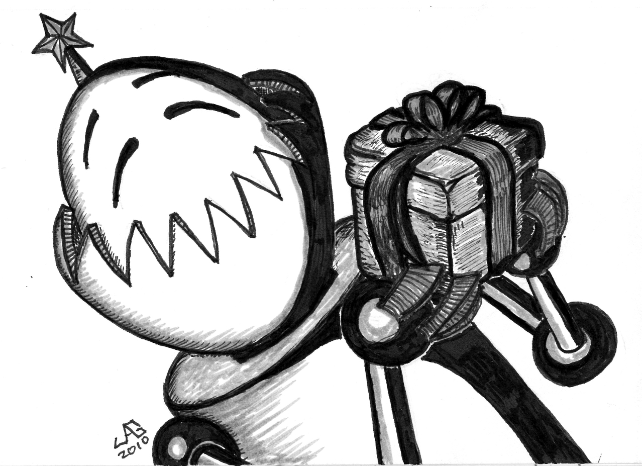 1278x927 The Impulsive Sketch Journal Xmas Sketch 17dec10 - Gift Sketch