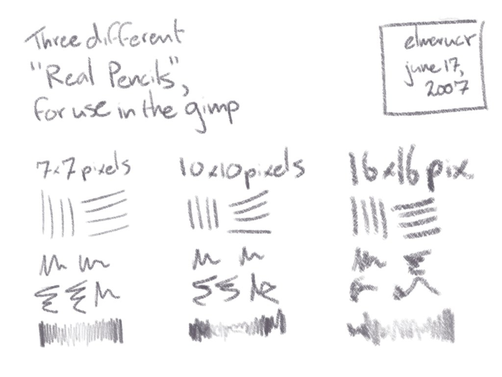 1024x768 Gimp Pencil Sketch Real Pencil Brushes For Gimp Elmerucr On - Gimp Pencil Sketch