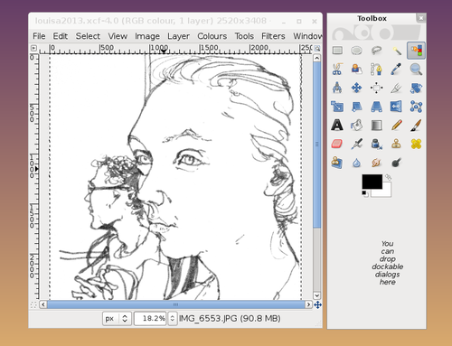 500x383 Tutorial How To Make Colour Vector Illustrations From Line - Gimp Sketch