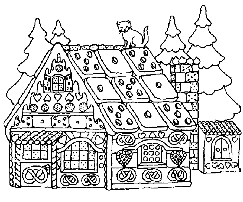 823x686 Gingerbread House Drawing Drawing Skill - Gingerbread House Sketch