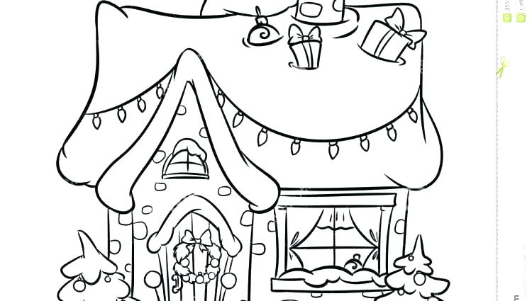 750x425 House Coloring Pages Gingerbread House Coloring Sheets Blank Pages - Gingerbread House Sketch