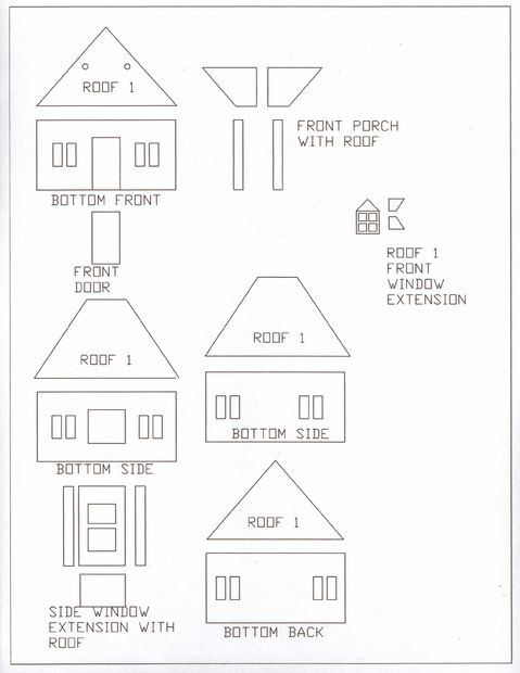 479x620 Gingerbread House Pattern - Gingerbread House Sketch