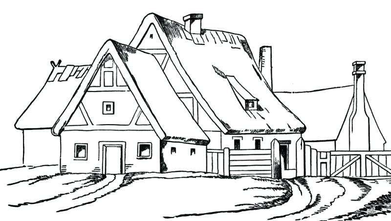 800x454 Coloring - Gingerbread House Sketch