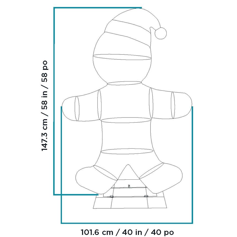 1000x1000 Gingerbread Man With 150 Led Lights 58 Inch Catch The Deal - Gingerbread Man Sketch