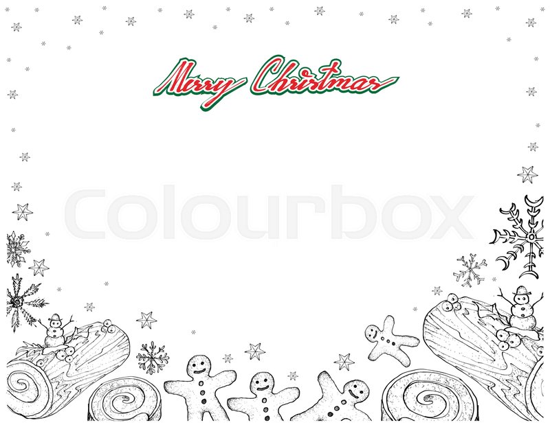 800x622 Illustration Frame Of Hand Drawn Sketch Of A Traditional Christmas - Gingerbread Man Sketch