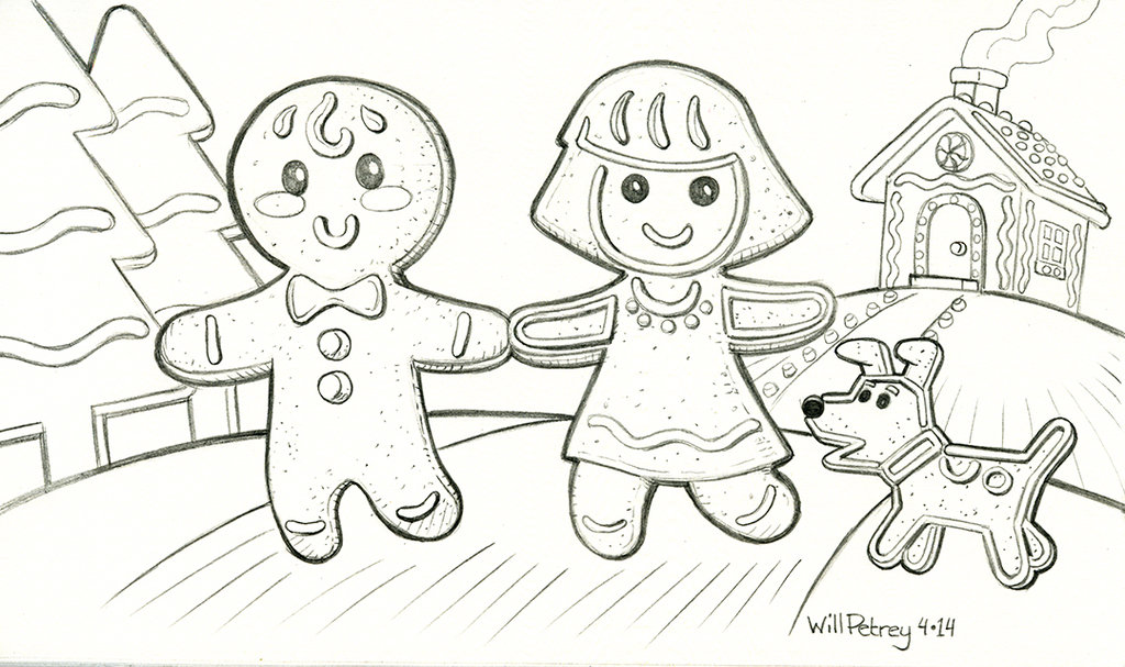 1024x607 The Gingerbread Man Family - Gingerbread Man Sketch