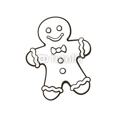 400x400 Vector Illustration. Hand Drawn Doodle Of Christmas Cookies - Gingerbread Man Sketch