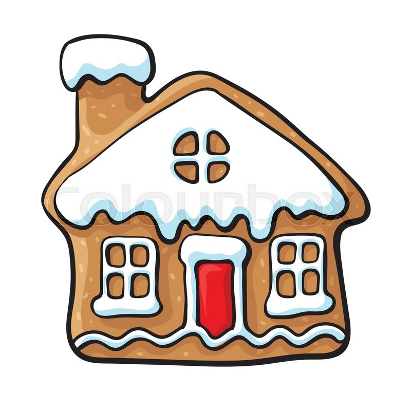 800x800 Glazed House Shaped Homemade Christmas Gingerbread Cookie, Sketch - Gingerbread Sketch
