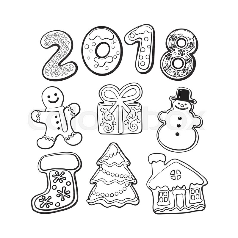 800x800 Set Of Homemade Gingerbread Cookies - Gingerbread Sketch