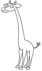 170x282 Cartoon Giraffe Step By Step Drawing Lesson - Giraffe Cartoon Sketch