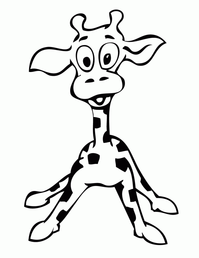 670x867 Collection Of Free Dyeing Clipart Giraffe. Download On Ubisafe - Giraffe Cartoon Sketch