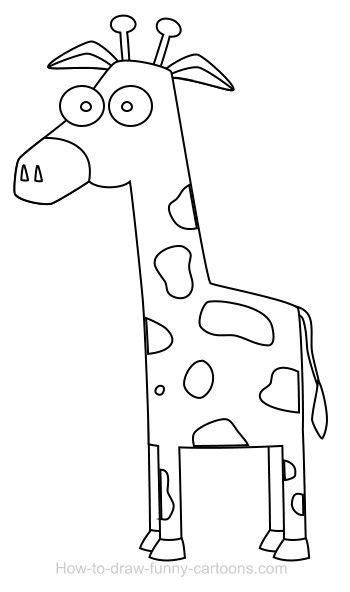 350x592 Drawing A Giraffe Cartoon - Giraffe Cartoon Sketch