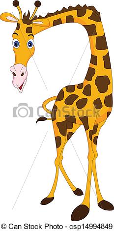 232x470 Giraffe Cartoon Illustration. - Giraffe Cartoon Sketch
