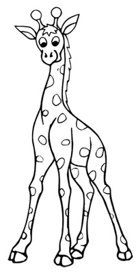 199x400 Collection Of Giraffe Clipart Outline High Quality, Free - Giraffe Cartoon Sketch