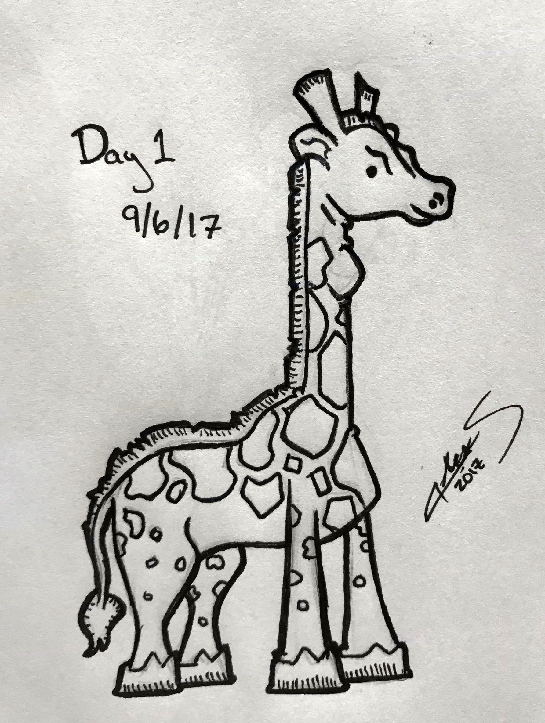 1785x2369 Alex Sorosy - Giraffe Cartoon Sketch