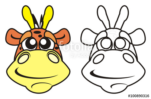 500x329 Animal, Pet, Cartoon, Emotions, Pet, Face, Giraffe, Heel, Mountain - Giraffe Face Sketch