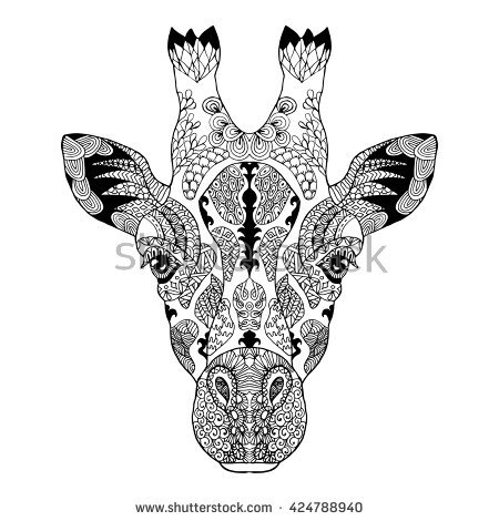 450x470 Drawn Giraffe Face - Giraffe Face Sketch