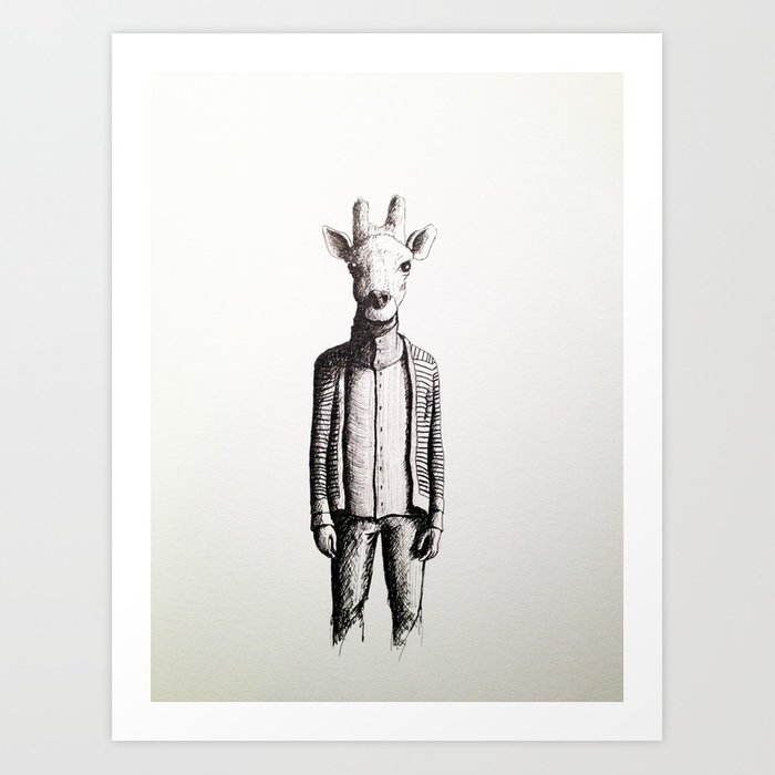 700x700 Giraffe (Sketch) Art Print By Lordcolinoneal Society6 - Giraffe Sketch