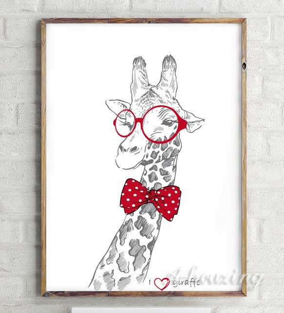 582x640 Giraffe Sketch Art Print Painting Poster, Wall Pictures For Home - Giraffe Sketch Images