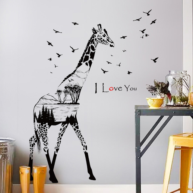 640x640 Fundecor] Giraffe Sketch Wall Stickers For Kids Rooms Kitchen - Giraffe Sketch Images