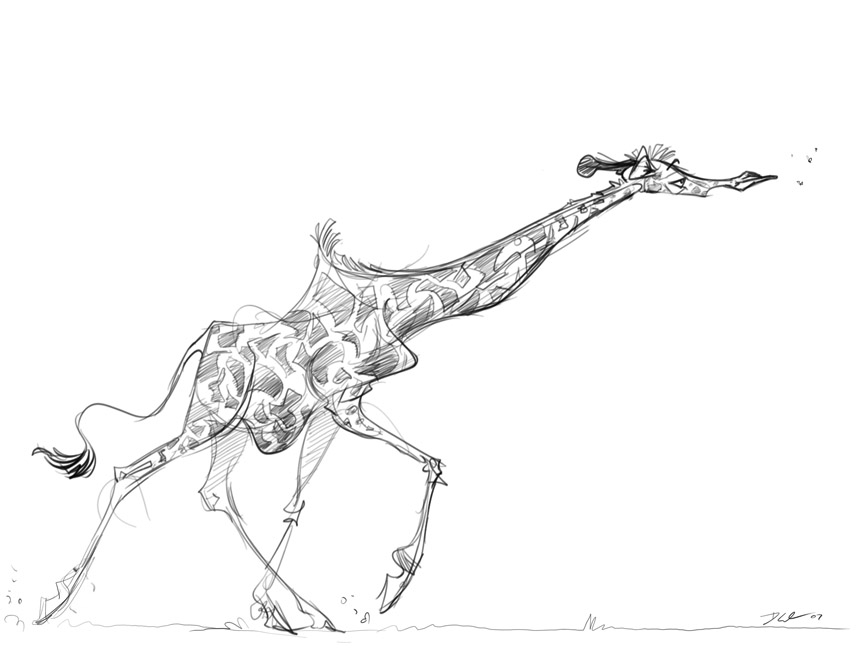 864x658 Giraffe Sketch By Davidsdoodles - Giraffe Sketch Pictures