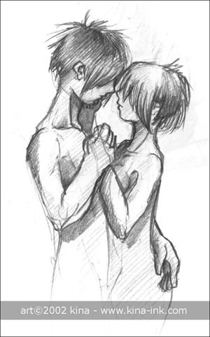 300x481 Girl And Boy Sketch By Kina - Girl And Boy Sketch