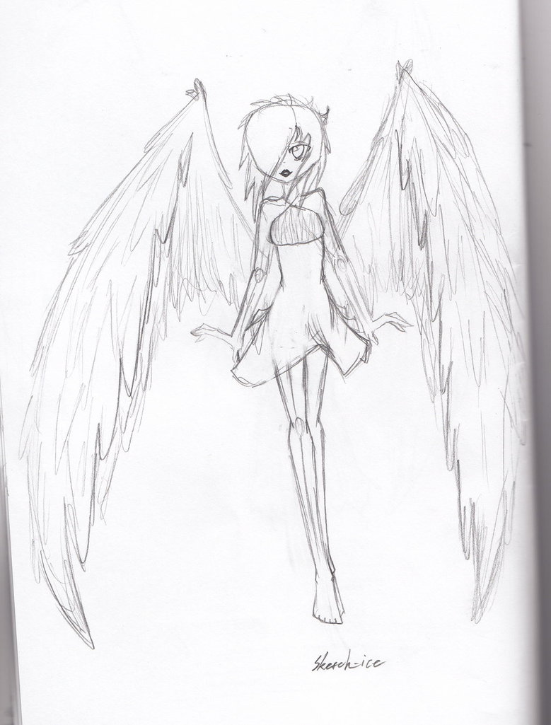 779x1025 Angel Girl By Sketch Ice - Girl Angel Sketch