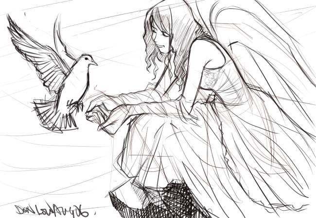 650x449 Thedesignlanguage Sketchbook Angel Sketch - Girl Angel Sketch