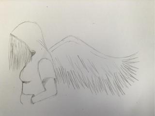 320x239 Added A Wing To My Sketch. - Girl Angel Sketch