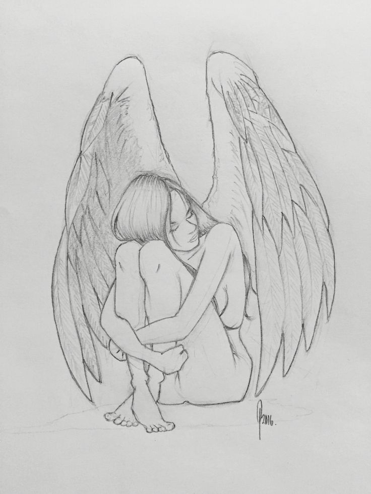 736x981 Angel Girl Drawing Drawing Skill - Girl Angel Sketch