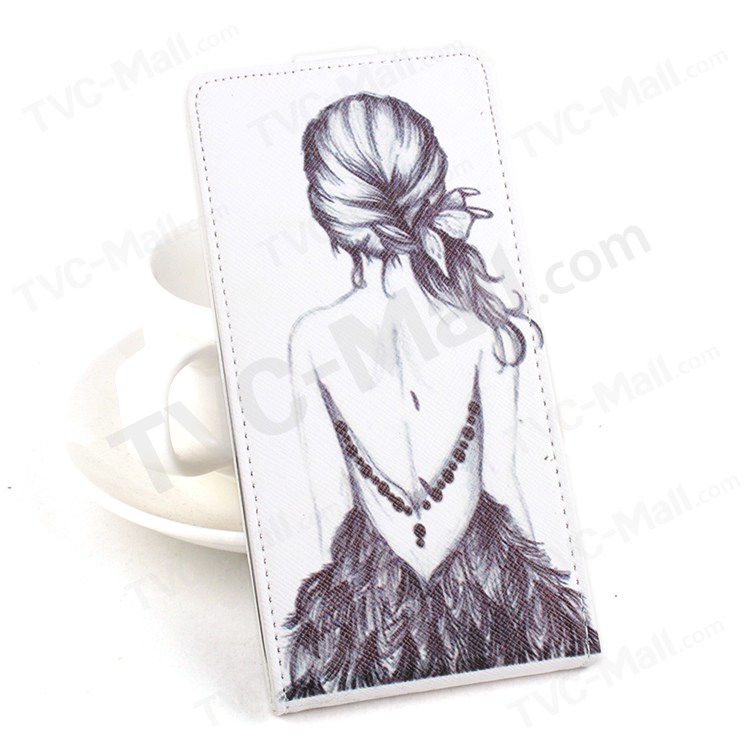 750x750 Black Sketch Girl Back Vertical Flip Leather Case For Acer Liquid - Girl Back Sketch