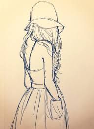 192x262 Drawing Back Of A Girl Artwork - Girl Back Sketch