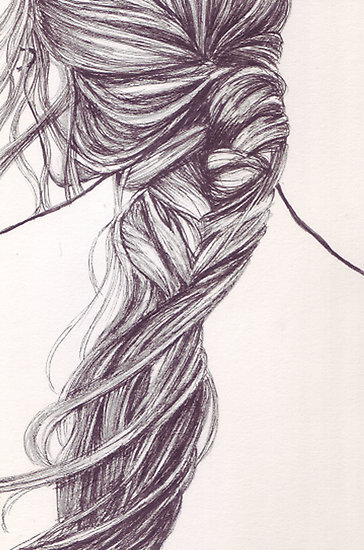 364x550 Hair Sketch To The Drawing Board - Girl Back Sketch