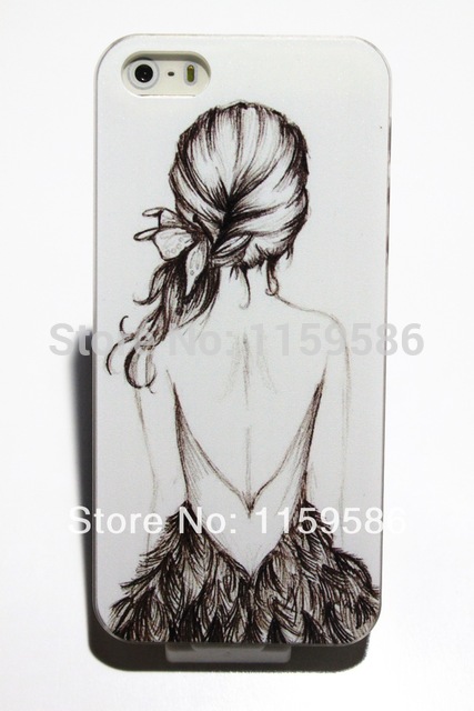 427x640 Back Of Beautiful Girl Sketch Drawing Pattern Hard Pc Skin Case - Girl Back Sketch