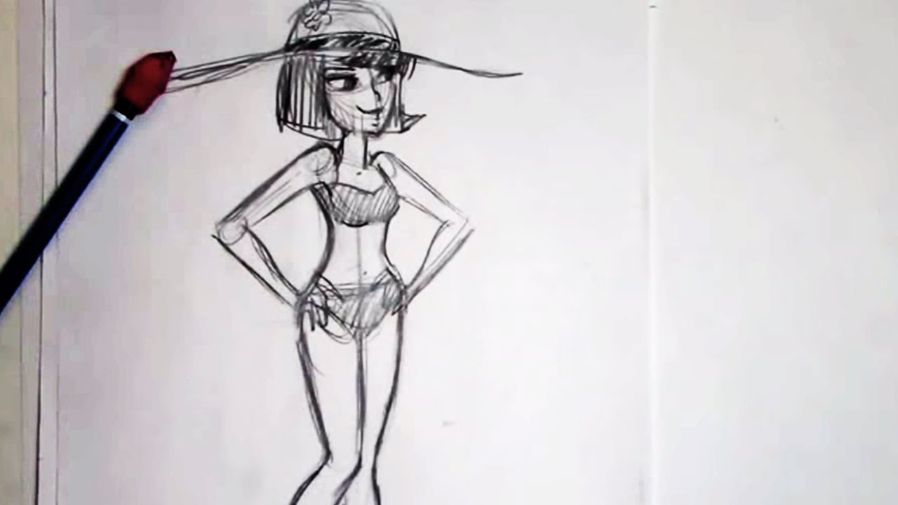 1280x720 How To Draw The Female Body - Girl Body Sketch
