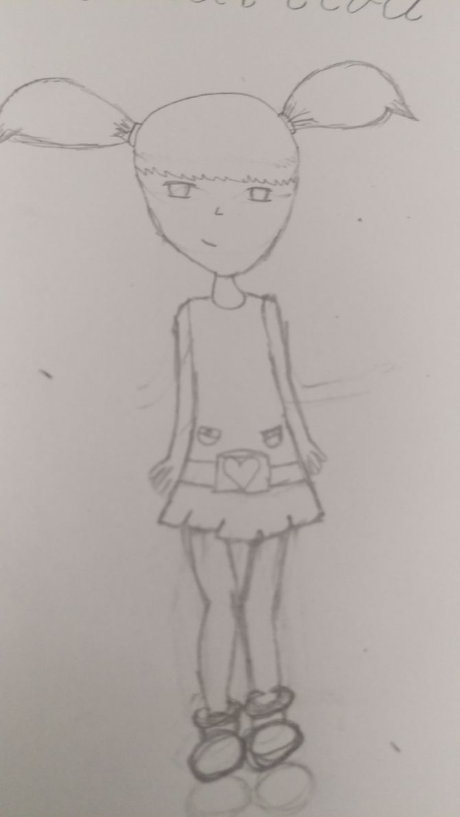 670x1191 How To Draw A Cartoon Girl With Her Hair Up 12 Steps - Girl Cartoon Sketch