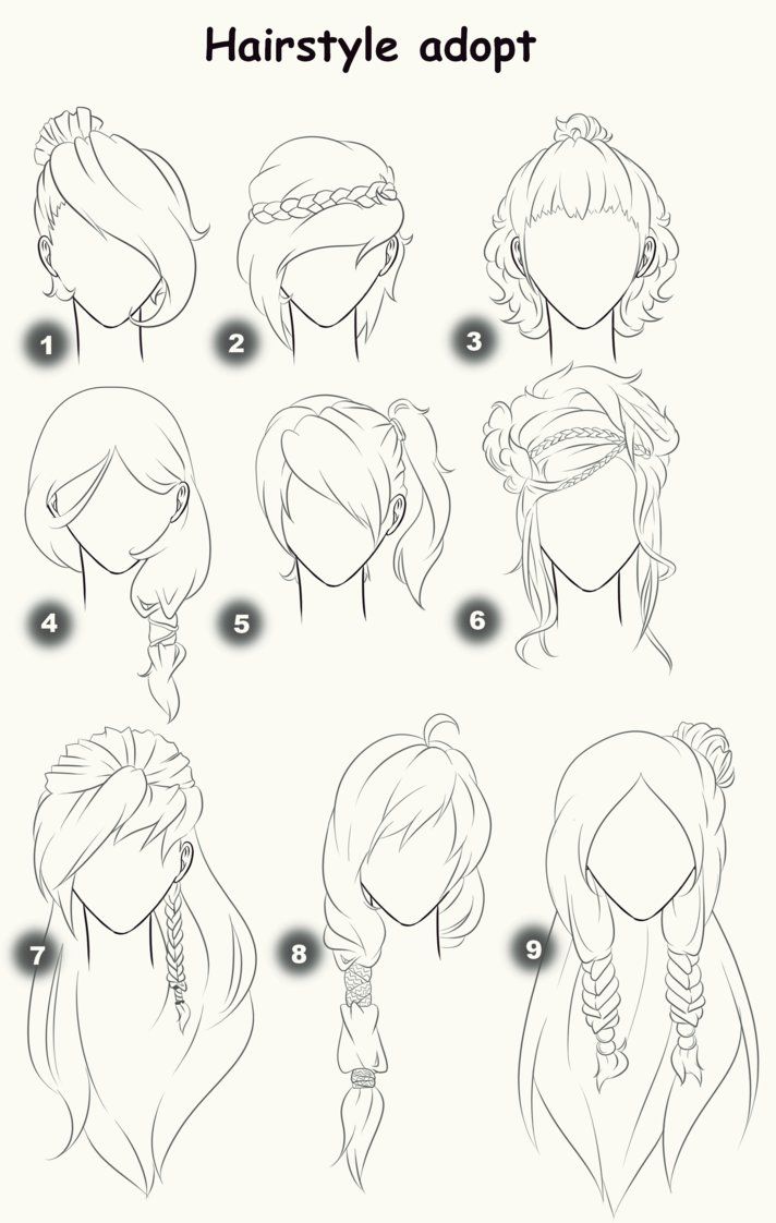 712x1122 Hairstyle Adopts (Closed) By X3misteryyuyux3 Art - Girl Hair Sketch