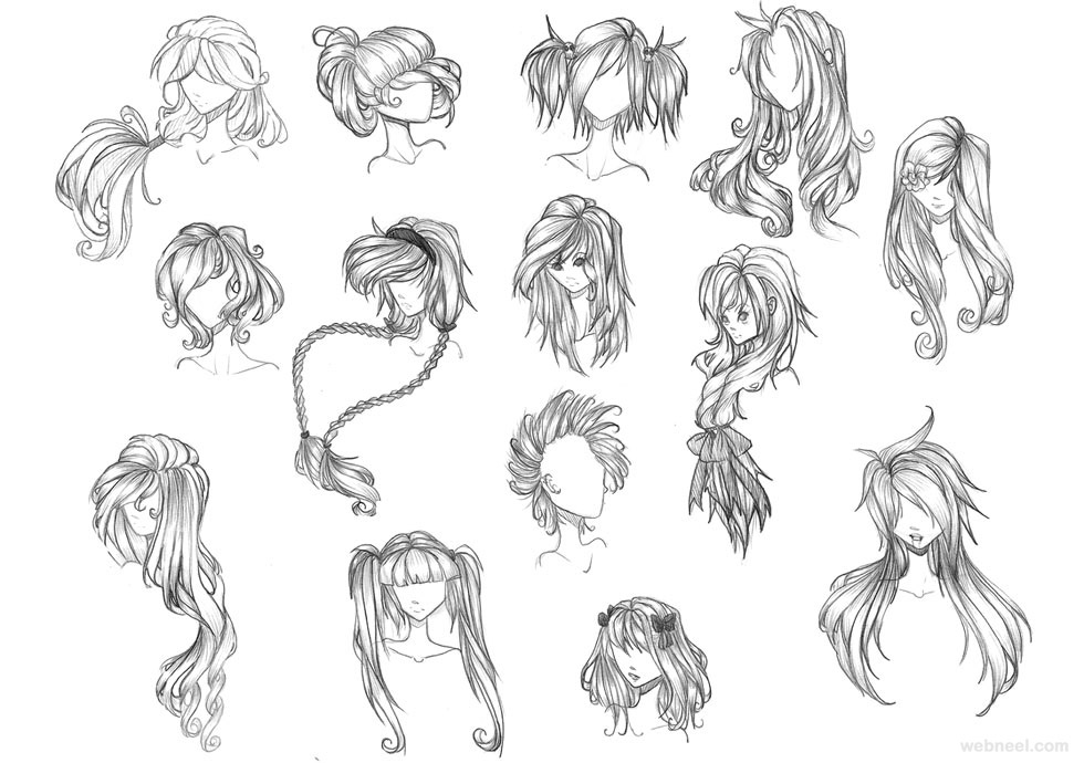 Anime Girl Drawing Easy Hair Anime Wallpapers